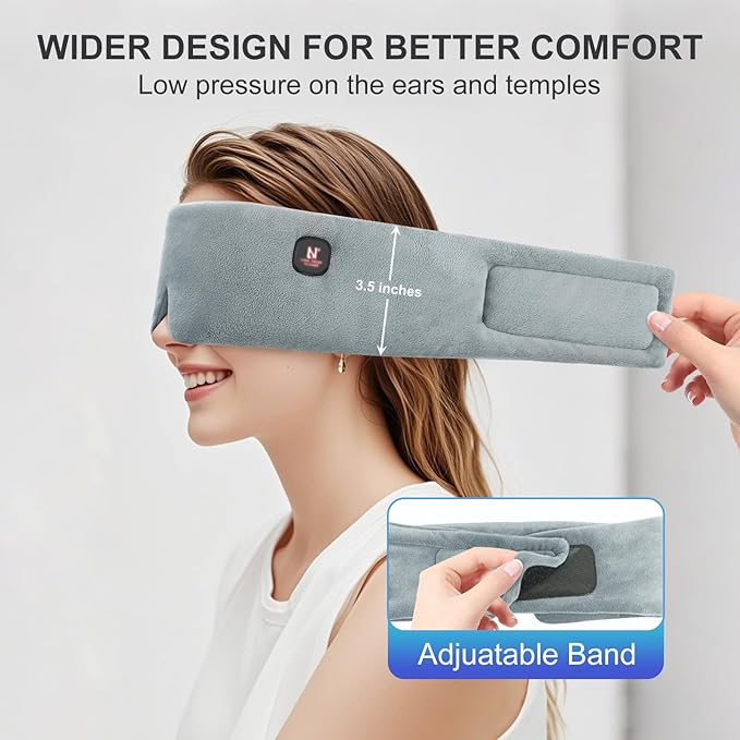 Heated Eye Mask, Cordless Warm Eye Compress for Dry Eyes MGD Stye Blephartitis, 2500mAh Electric Eye Heating Pad for Travel, Gifts for Men Women (Gray)