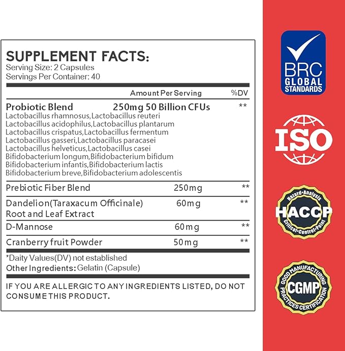Vaginal Probiotics for pH Balance & Women's Intimate Health - with Prebiotics & Lactobacillus Probiotic Blend to Support Healthy Flora and Odor, 80 Count