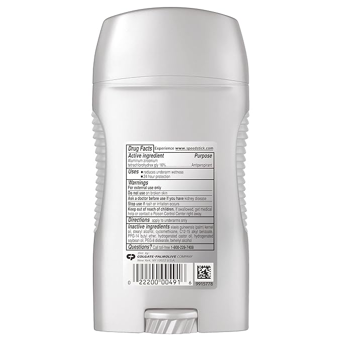 Speed Stick Men's Antiperspirant Deodorant, Unscented, 3 Ounce, 4 Pack