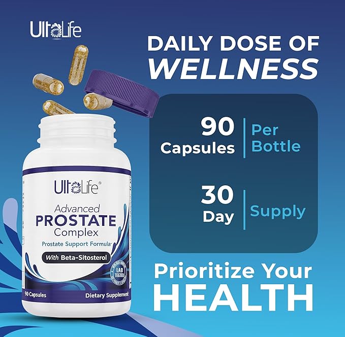 Advanced Saw Palmetto Prostate Supplement for Men with Beta Sitosterol Promotes Urinary Comfort, Sleep Quality & Prostate Health 90 Capsules