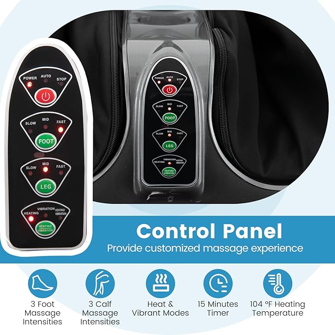Giantex Foot and Calf Massager with Heat - Shiatsu Foot Massager Machine with Vibration, Deep Kneading, 3-Level Intensity Modes, Electric Foot Massager for Tired Feet, Leg, Calf Pain Relief (Grey)