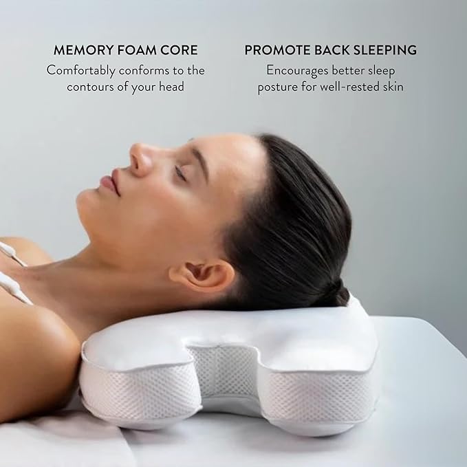 Nurse Jamie Beauty Bear Memory Foam Skincare Pillow – Anti-Wrinkle U-Shape Pillow with Satin & Bamboo Cover for Smoother, Rested Skin