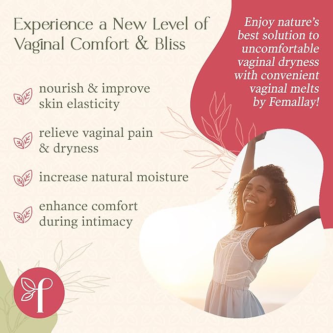 Femallay Organic Vaginal Moisturizing Suppository Melts - 100% Natural Suppositories for Vaginal Odor and Dryness Relief, Ultra-Hydrating Fast-Acting Comfort (Chocolate)