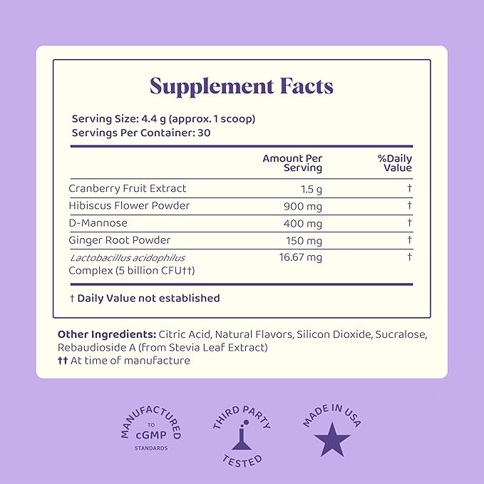 JoySpring Vaginal Probiotic Powder Supplement | Lactobacillus Acidophilus | D Mannose with Cranberry for Women | D-Mannose Powder Supports Feminine pH Balance & Vaginal Health | Sugar-Free,30 Servings