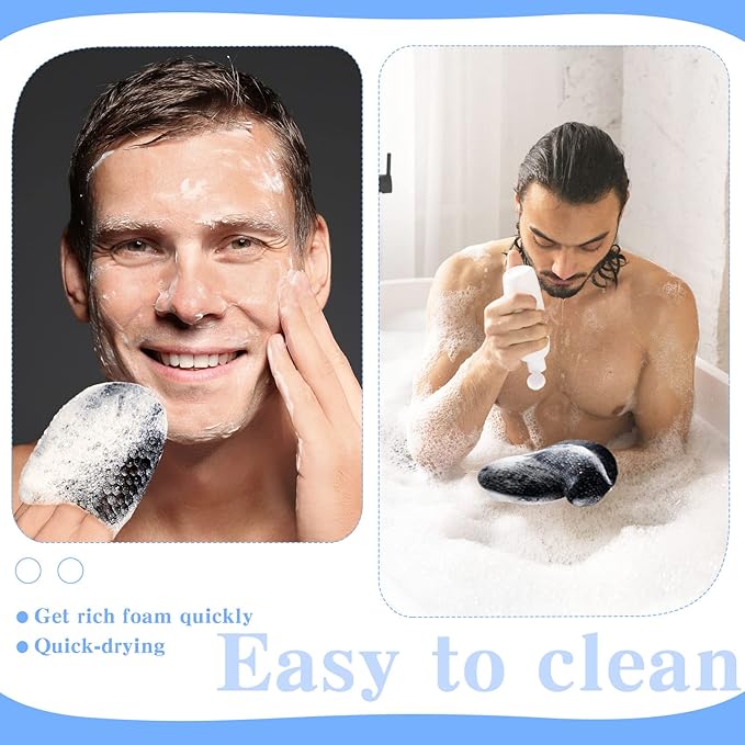 Vesici 2 Pcs Honeycomb Exfoliating Glove Set Exfoliating Bath Mitt Honeycomb Face and Body Scrubber Shower Mitt Sponges for Cleaning Body Shower Face Skin Beauty Spa(Black)