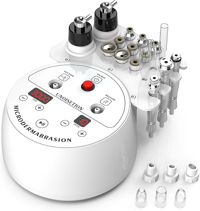 Diamond Microdermabrasion Machine, 4 in 1 Professional Dermabrasion Facial Machine with LED Display and Silicone Tips, Home Use Facial Skin Care Equipment