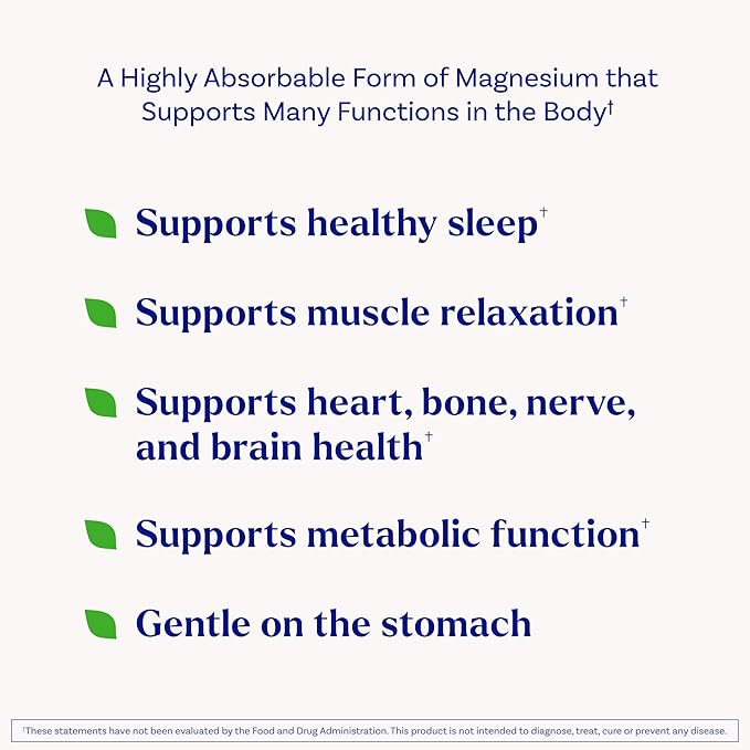 Natrol Magnesium Glycinate Supplements 240 mg - High Absorption - Calm Magnesium Glycinate for Sleep - 60 Capsules, 30 Day Supply