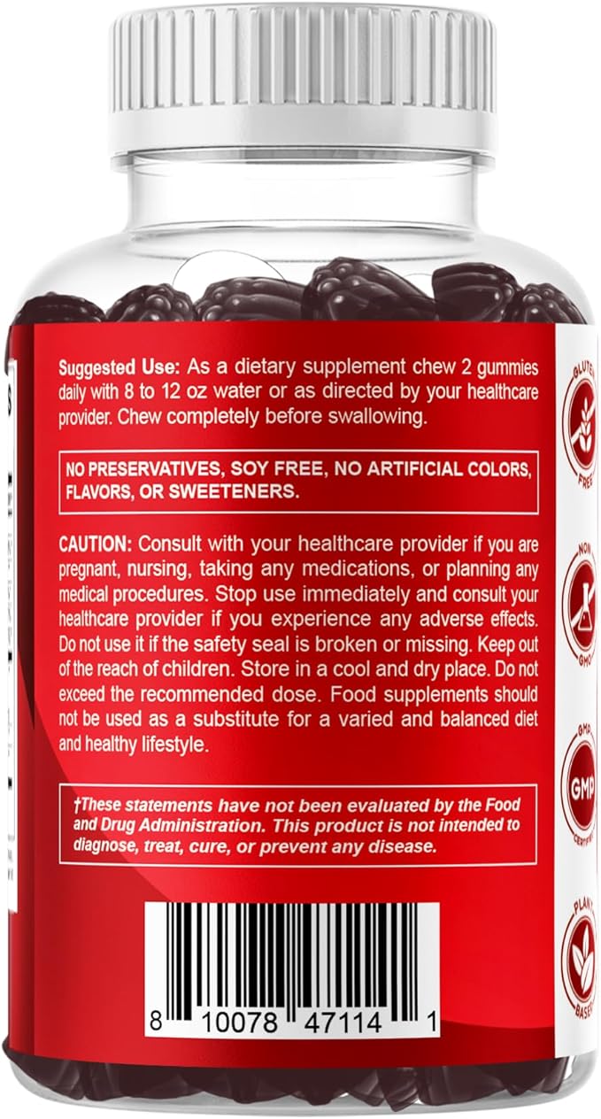 Vitamatic 2 Pack Vegan Cranberry Gummies with D-Mannose, Probiotic & Vitamin C for Women Urinary Tract Health - 25000mg Equivalent Per Serving (from 50:1 Extract 500 mg) - 60 Count