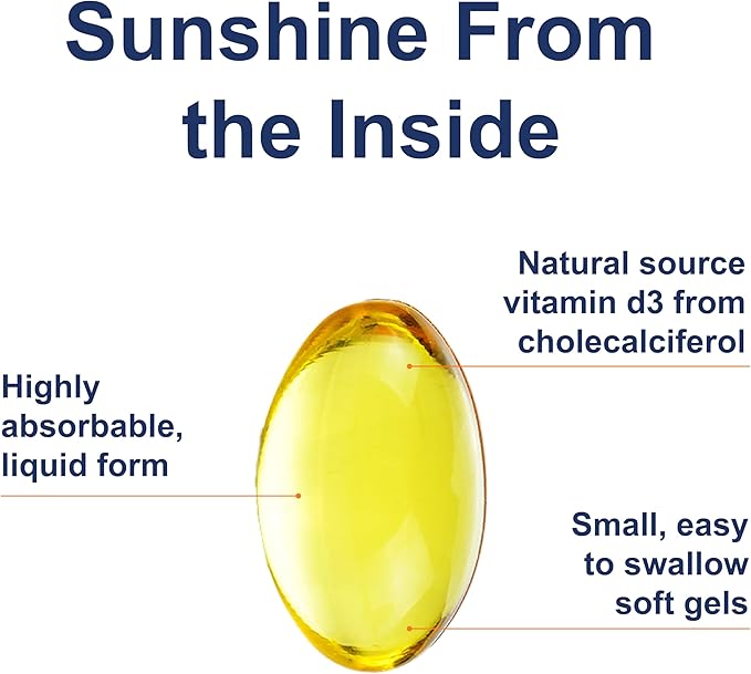 Carlson - Vitamin D3 5000 IU (125 mcg), Bone Health, Muscle Health, Cholecalciferol, Vitamin D Supplements, Vitamin D3 Soft Gels, 360 Softgels