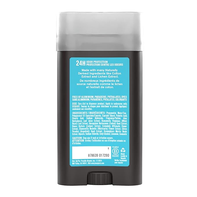 Every Man Jack Coconut Driftwood Men’s Deodorant - Stay Fresh with Aluminum Free Deodorant For all Skin Types - Odor Crushing, Long Lasting, with Naturally Derived Ingredients - 3oz (2 Pack)