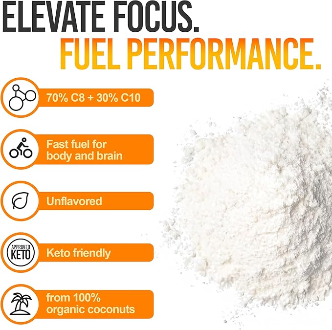 Intentionally Bare Keto MCT Oil Powder - 70% C8 & 30% C10 Medium Chain Triglycerides from Coconut Oil - Ideal for Keto Coffee, Shakes & Smoothies – Clean Energy, Mood, Focus & Metabolism - Unflavored