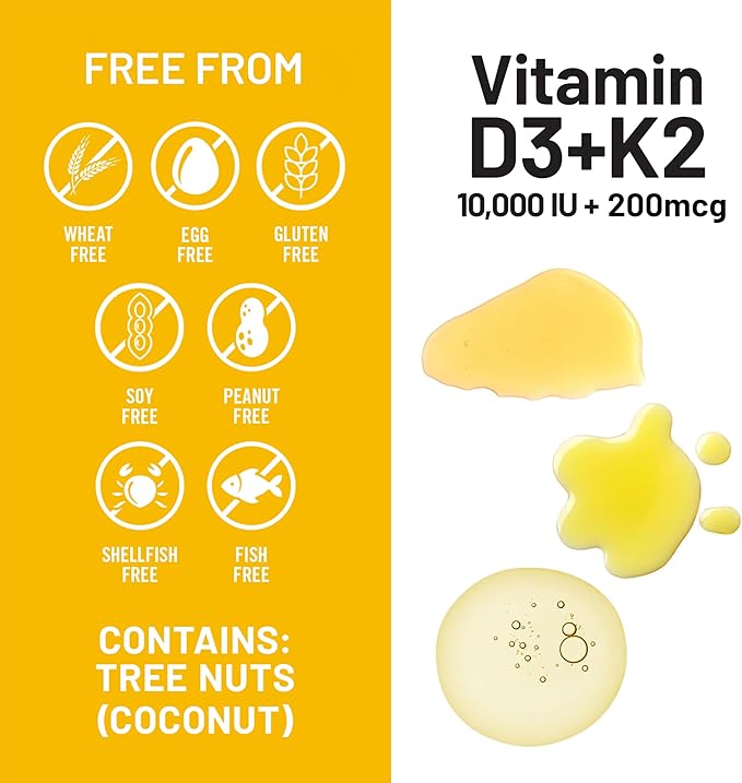 NatureWise Vitamin D3 10,000 IU Plus K2 (MK-7) 200 mcg with Organic Extra Virgin Coconut Oil - Supports Calcium Absorption, Bone, Heart & Immune Health - Non-GMO, Soy & Gluten-Free - 90 Softgels