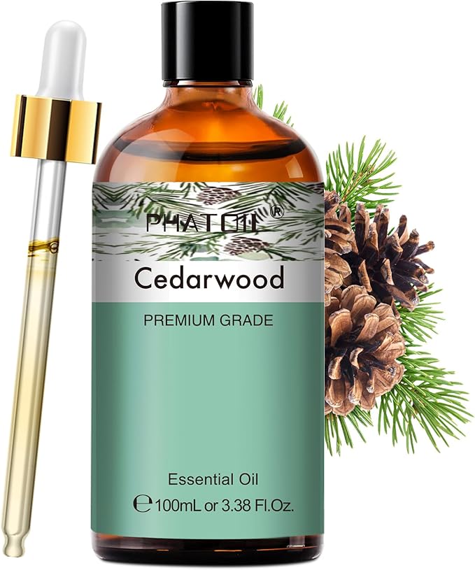 Cedarwood Essential Oil 100mL Pure - Natural Aromatherapy Oil for for Hair Care, Body Skin Care, DIY Candle, Soap Making 3.38Fl Oz