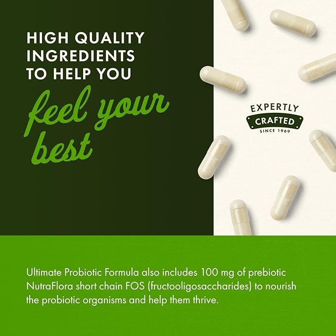 Swanson Ultimate Probiotic Formula Digestive Health Immune System Support 66 Billion CFU Prebiotic NutraFlora scFOS 30 DRcaps Veggie Capsules (Caps)