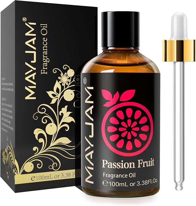 100ML/3.38FL.OZ Passion Fruit Fragrance Oils with Glass Dropper, Essential Oils for Diffusers for Home, Long Lasting Scented Oils for Diffusers Soap Candle Making