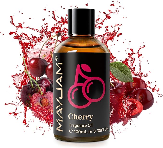 100ML/3.38FL.OZ Cherry Fragrance Oils with Glass Dropper, Essential Oils for Diffusers for Home, Long Lasting Scented Oils for Diffusers Soap Candle Making