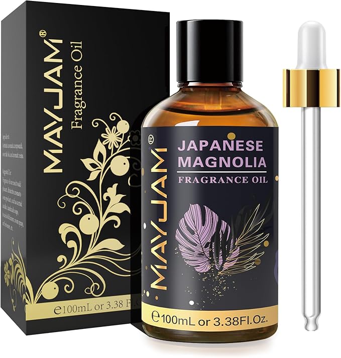 100ML/3.38FL.OZ Japanese Magnolia Fragrance Oils with Glass Dropper, Essential Oils for Diffusers for Home, Long Lasting Scented Oils for Diffusers Soap Candle Making