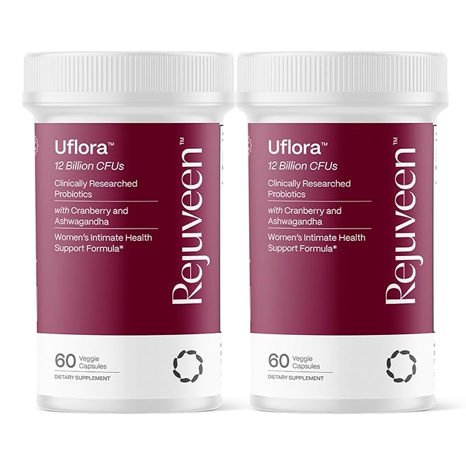 Uflora Vaginal Probiotics | Supports Vaginal Health, Moisture & Yeast | Enhances Intimate Wellness | Clinically Proven Dosages | Probiotics, Cranberry, Ashwagandha | 60 Ct (2 Pack)