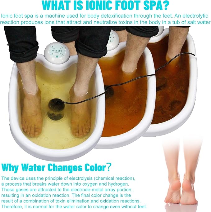 Pilipane Foot Bath Machine, Portable Ionic Detox Foot Bath Machine, Foot Cleanse Foot Detox Spa Machine for Home Use Spa Club Salon Travel