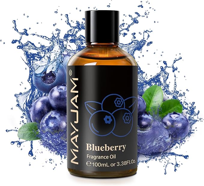 100ML/3.38FL.OZ Blueberry Fragrance Oils with Glass Dropper, Essential Oils for Diffusers for Home, Long Lasting Scented Oils for Diffusers Soap Candle Making