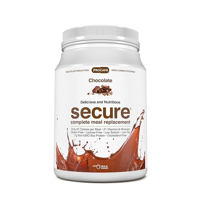 ANDREW LESSMAN Secure Soy Complete Meal Replacement - Chocolate 60 Servings - Only 67 Calories, 7g Non-GMO Soy Protein, Vitamins and Minerals, Low-Fat, Nutritious and Delicious, Mixes Instantly