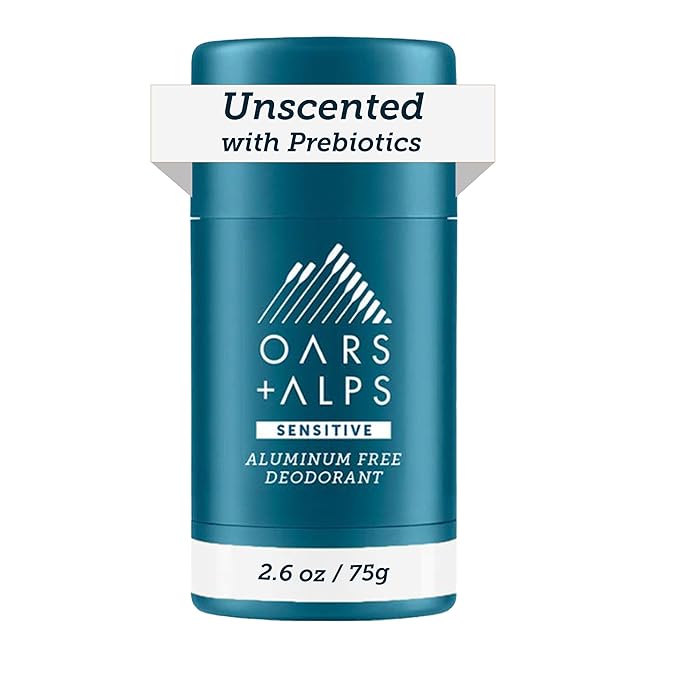 Oars + Alps Aluminum Free Deodorant for Men and Women, Dermatologist Tested and for Sensitive Skin, Travel Size, Unscented, 1 Pack, 2.6 Oz