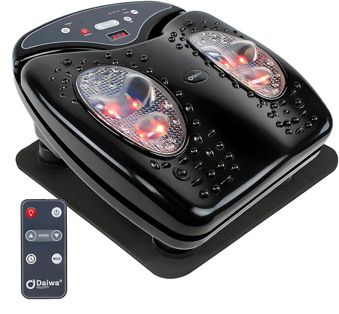 Daiwa Felicity Foot Vibe Pro Massager - Vibrating Electric Foot Massagers for Plantar Fasciitis Pain Relief Circulation Neuropathy - Calf Leg Feet Massage