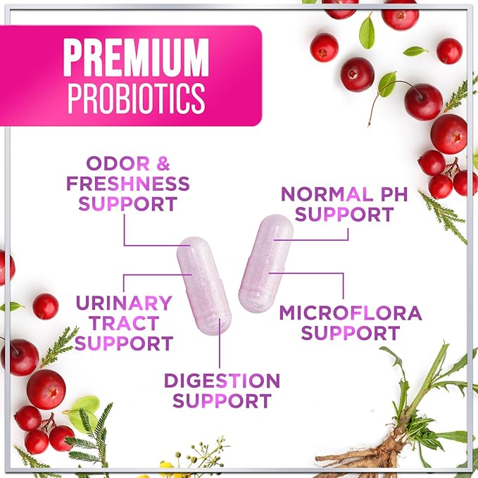 Probiotics for Women - 60 Billion CFU & 16 Strains for pH Balance, Vaginal & Digestive Support, Women's Probiotic with Cranberry for Gut Health, Urinary & Immune Support, Shelf Stable - 120 Capsules