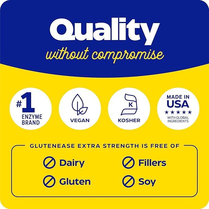 Enzymedica, GlutenEase Extra Strength, Maximum Potency Digestive Enzymes, Supports Gluten & Casein Intolerance, 30 Count