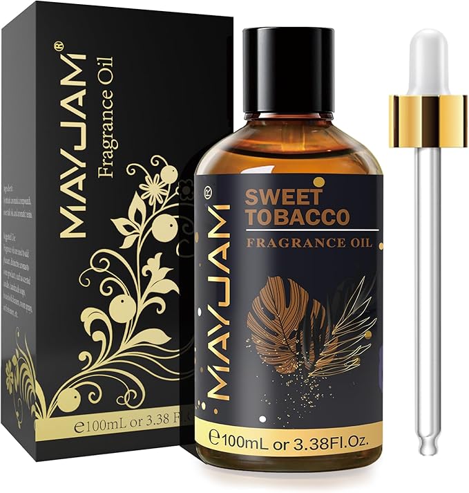 100ML/3.38FL.OZ Sweet Tobacco Fragrance Oils with Glass Dropper, Essential Oils for Diffusers for Home, Long Lasting Scented Oils for Diffusers Soap Candle Making