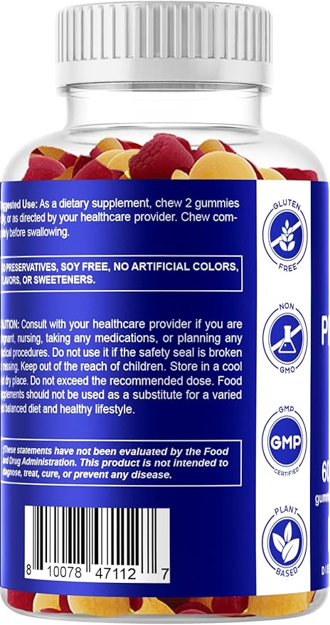 Vitamatic Sugar Free Probiotic Gummies for Men and Women – 5 Billion CFUs - 60Gummies per Bottle | 2 Pack (120 Gummies) Digestive, Immune & Gut Health Support – Gluten Free