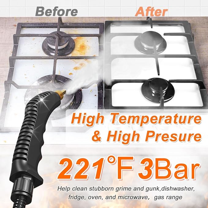2500W Handheld Steam Cleaner, High-Temperature Pressurized Steam Cleaner, Grout Steam Cleaner, High Heat Steamer for Cleaning Couch, Floor Tile, Bathroom, Microwave, Mattress Bed Bugs, Windows