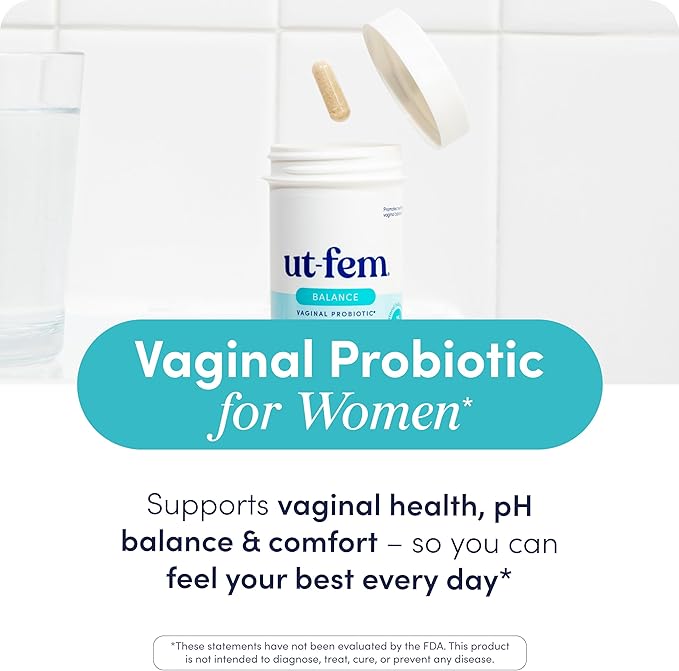UT-Fem Balance Vaginal Probiotic | Womens Probiotic for pH Balance, Vaginal Health & Odor Support | 30 Capsules