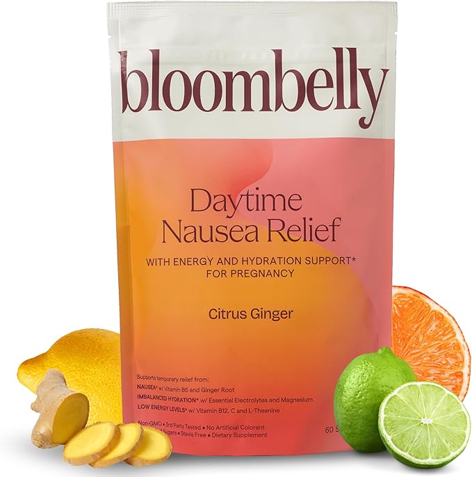 Morning Sickness + Nausea Relief. Electrolytes Hydration Support. Safe Energy Boost + Prenatal Vitamins with Magnesium, Vitamin b6. First Trimester Pregnancy Must Haves 60 Servings