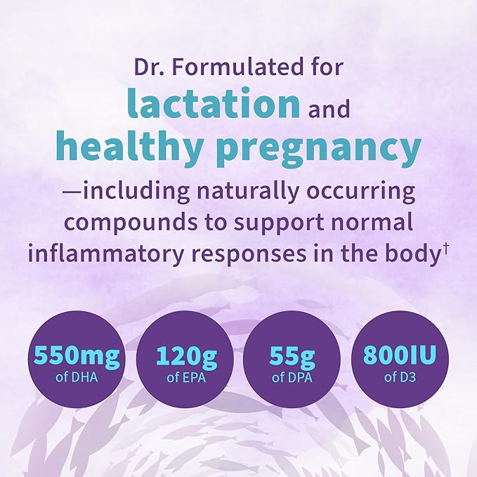 Garden of Life Dr. Formulated Prenatal DHA Fish Oil - 550mg DHA & DPA in Triglyceride Form 100% DV Vitamin D3, Single Source, Mercury Free Omega 3 DHA Supplements for Women's Health, 30 Softgels