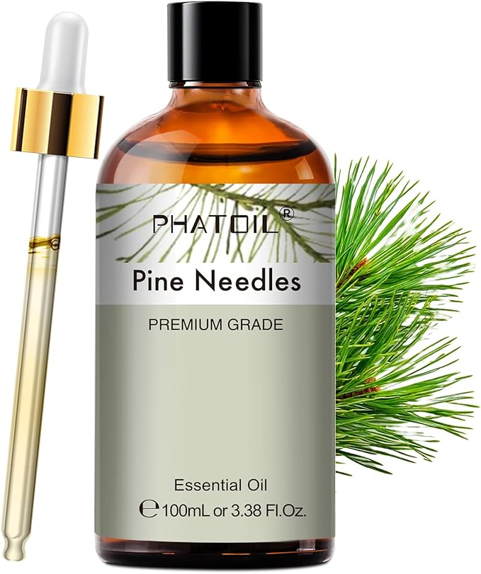 Natural Pine Needle Essential Oil - Pure Aromatherapy Oil for Home Freshening, Skin & Hair Care, DIY Candle, Soap Making 3.38Fl Oz