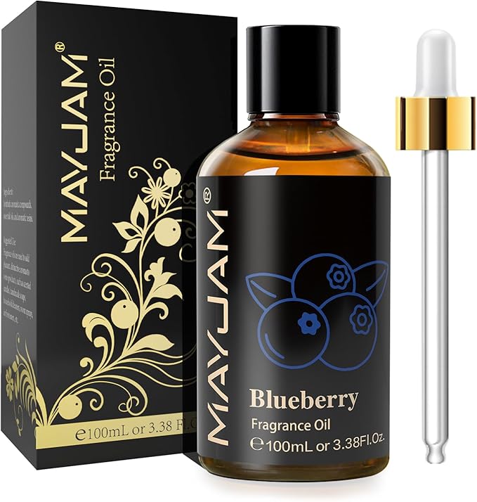 100ML/3.38FL.OZ Blueberry Fragrance Oils with Glass Dropper, Essential Oils for Diffusers for Home, Long Lasting Scented Oils for Diffusers Soap Candle Making