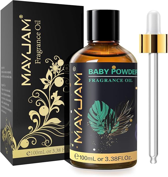 100ML/3.38FL.OZ Baby Powder Fragrance Oils with Glass Dropper, Essential Oils for Diffusers for Home, Long Lasting Scented Oils for Diffusers Soap Candle Making