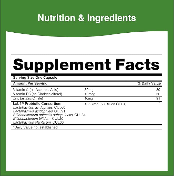 Ultimate Probiotic for Adults | 50 Billion CFU | Supports Digestion, Immunity & Healthy Weight | 30 Multi-Strain Probiotics Capsules | Vegetarian, Gluten-Free, Lactose-Free