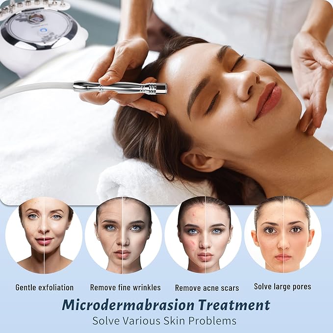 3 in 1 Diamond Microdermabrasion Machine, Yofuly 65-68cmHg Suction Power Professional Dermabrasion Equipment for Facial Skin Care