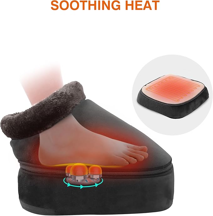 Snailax Foot Massager with Heat, 2-in-1 Shiatsu Gentle Foot Massager Machine with Soothing Heating, Foot Warmer Under Desk, Gifts for Women,Men