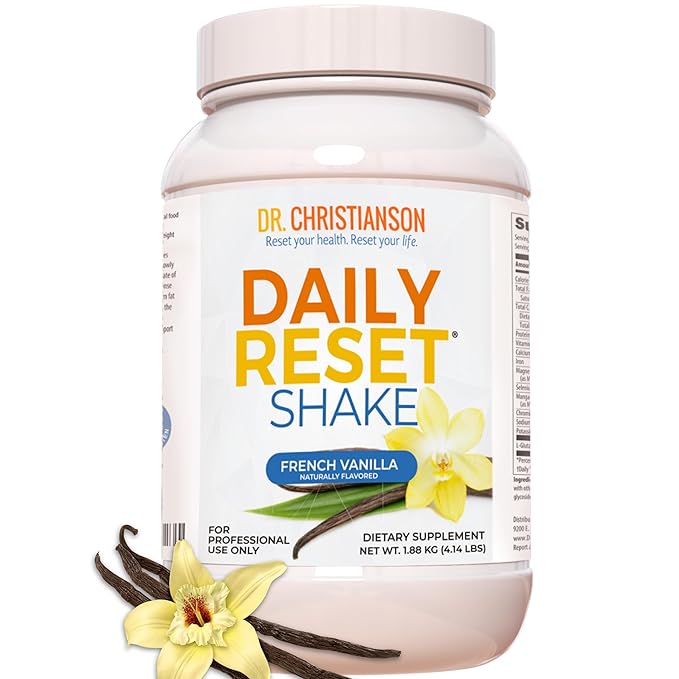 Dr. Christianson's Original Daily Reset Meal Replacement Shake (Vanilla) - Doctor Formulated Natural Pea Protein & Resistant Starch Powder for Complete Nutrition - 28 Full-Size Servings