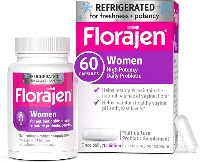 Florajen Women’s Probiotic for Vaginal Health, Gut Support, & Bloating Relief - Constipation Aid for Adults - Refrigerated for Freshness & Potency