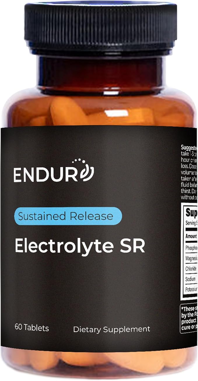 Electrolyte SR - Sustained Release Electrolyte for Optimal Hydration - 60 Tablets - Zero Sugar & Calories, Non-GMO, Vegan, Gluten Free - Muscle Recovery, Energy