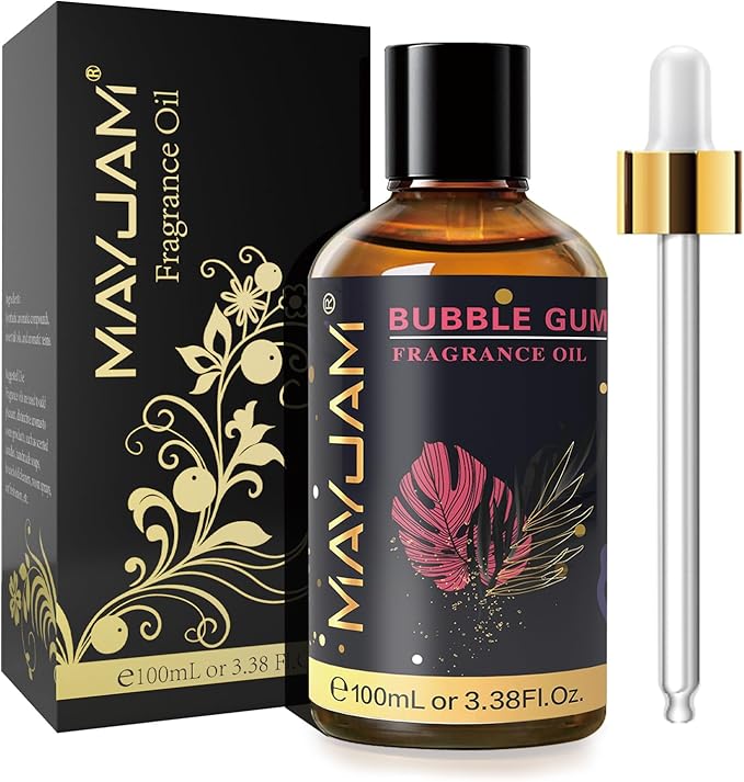 100ML/3.38FL.OZ Bubble Gum Fragrance Oils with Glass Dropper, Essential Oils for Diffusers for Home, Long Lasting Scented Oils for Diffusers Soap Candle Making