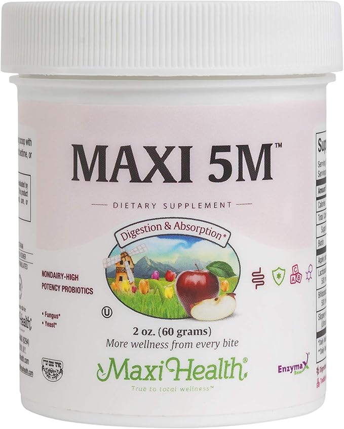 Probiotic Powder – Acidophilus & Bifidobacterium with Apple Pectin, Slippery Elm Bark & Biotin – Digestive & Immune Support, Gut Health, Hair Skin & Nails, Kids & Adults – Kosher, 2 oz (60 Servings)