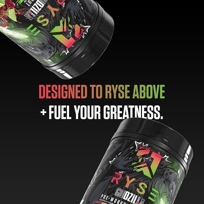 RYSE Godzilla X Noel Deyzel Pre Workout Powder - Cherry Limeade - 400mg Caffeine, High Stim Pre-Workout for Men & Women with Citrulline & Beta Alanine - Energy, Pump & Focus - 20/40 Servings