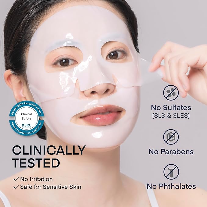Terez & Honor Collagen Face Mask Overnight - 8 ea x 33g 100 Dalton Ultra Low Bio Collagen Gel Mask for Glass Glow Skin, Deep Hydration, Wrinkle, Fine Lines, Pore, Elasticity & Firming, Korean Skincare