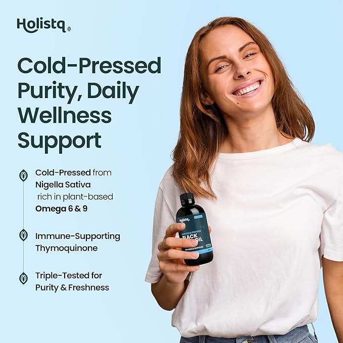 Cold Pressed Black Cumin Nigella Sativa Oil with High Thymoquinone, 250mL | Black Seed Oil Organic Cold Pressed for Immune Support, Hair, Skin, Nails, Joints & Digestive Health, Omega 3 6 9, Non-GMO