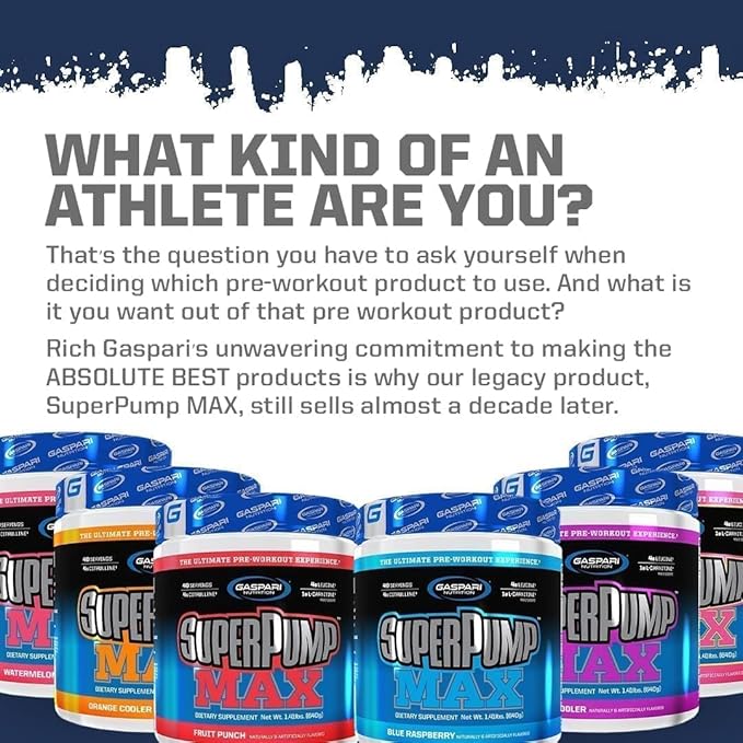 Gaspari Nutrition SuperPump MAX, The Ultimate Pre Workout Powder, Sustained Energy Preworkout, Nitric Oxide Booster, Muscle Growth, Recovery & Replenishes Electrolytes (40 Servings, Fruit Punch)